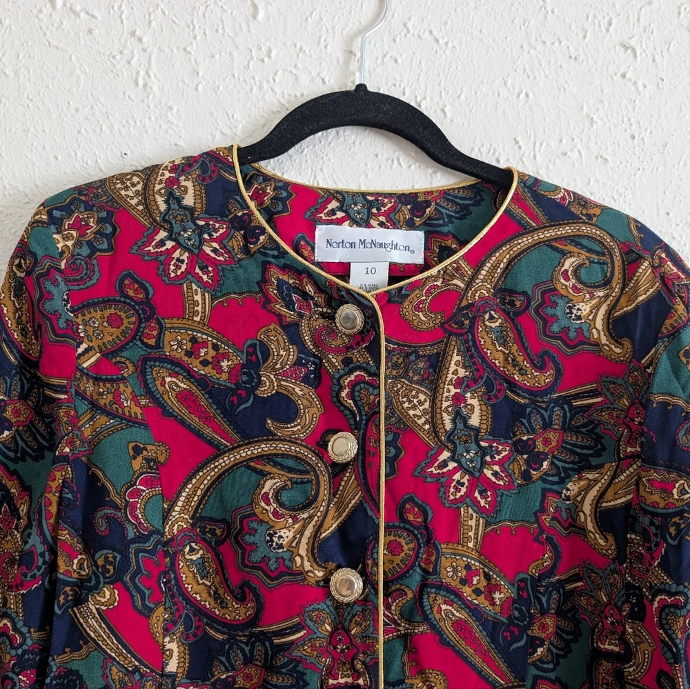 Vintage Norton McNaughton Multicolor Paisley Blazer - Picture 2 of 7